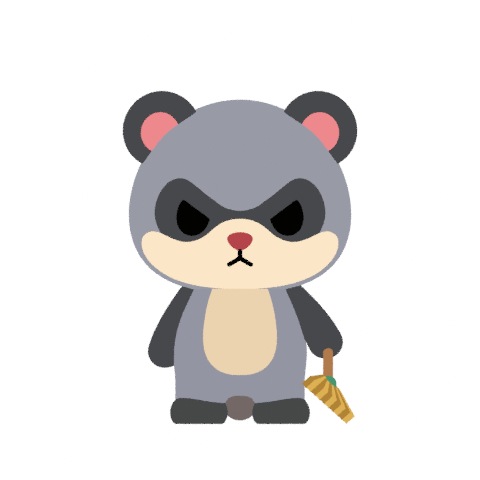Original broom, holding pose, front